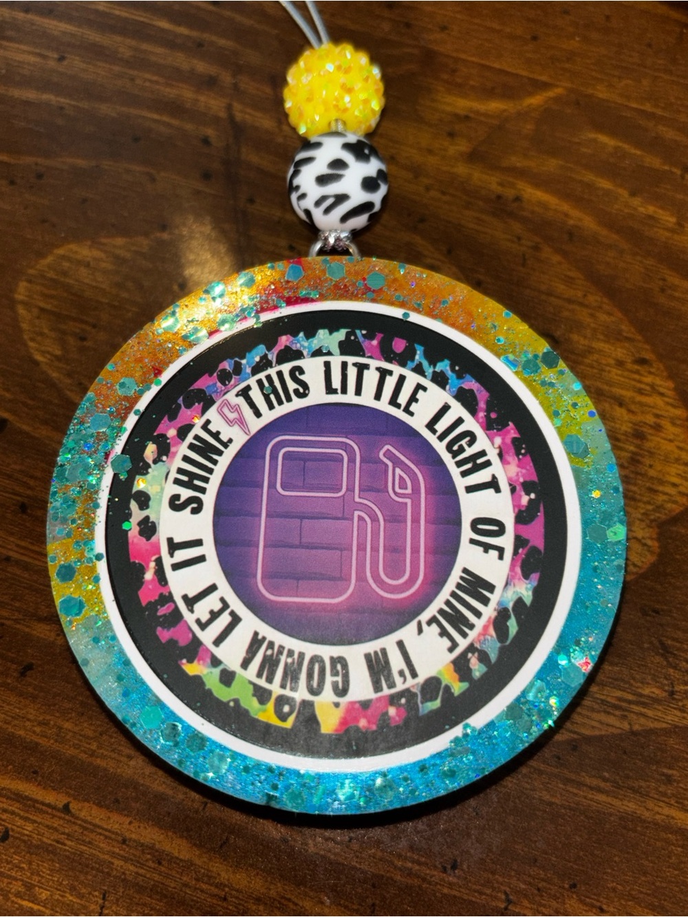 Handmade Car Freshie Hanging Air Freshener Ornament (Blue Hawaiian Scent)
